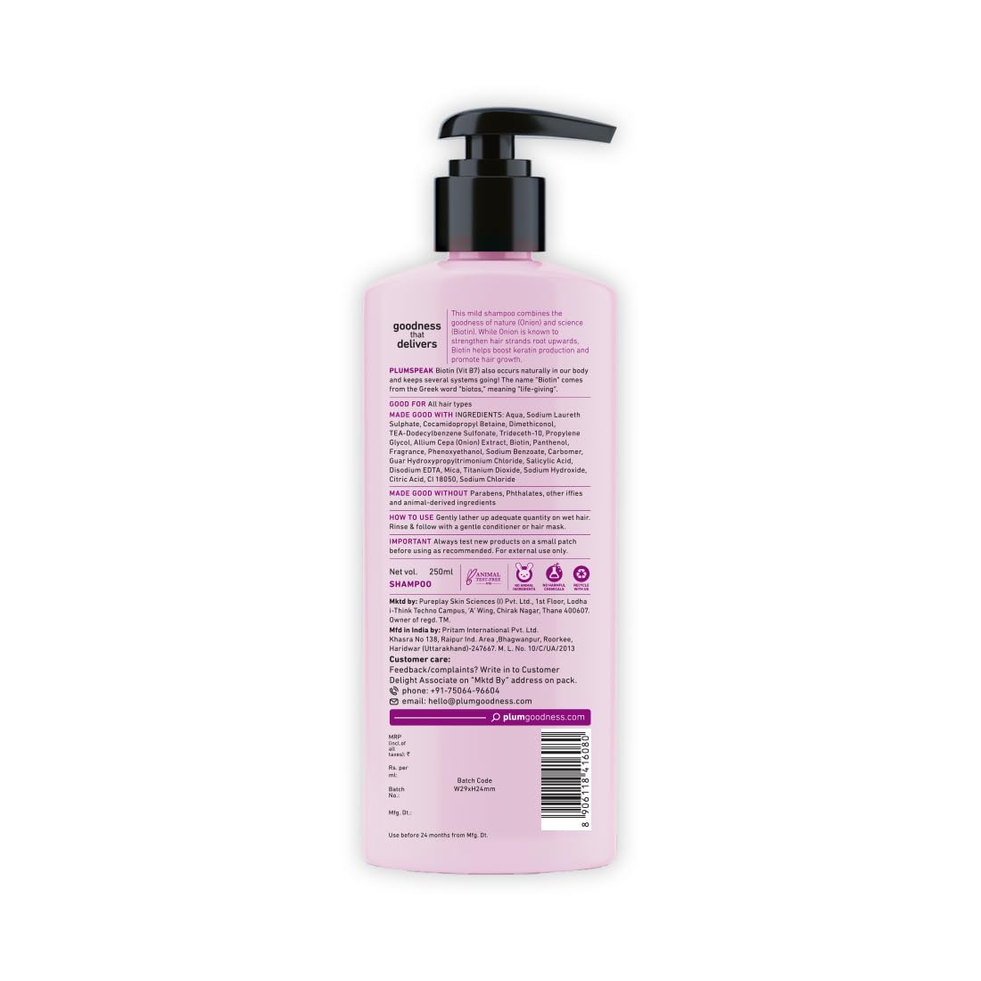 Plum Onion & Biotin Hair Fall Control Shampoo (250ml)
