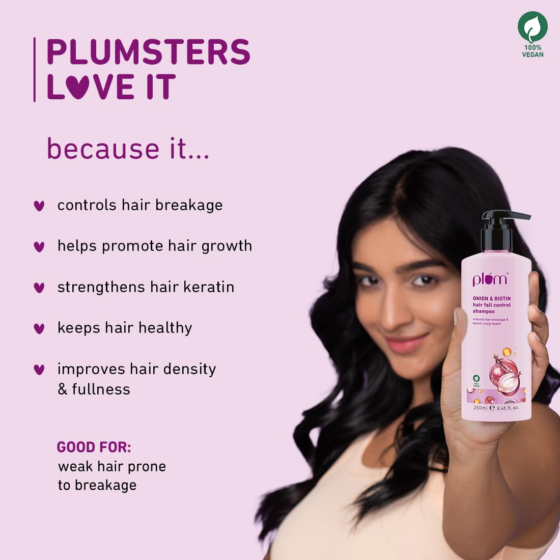Plum Onion & Biotin Hair Fall Control Shampoo (250ml)