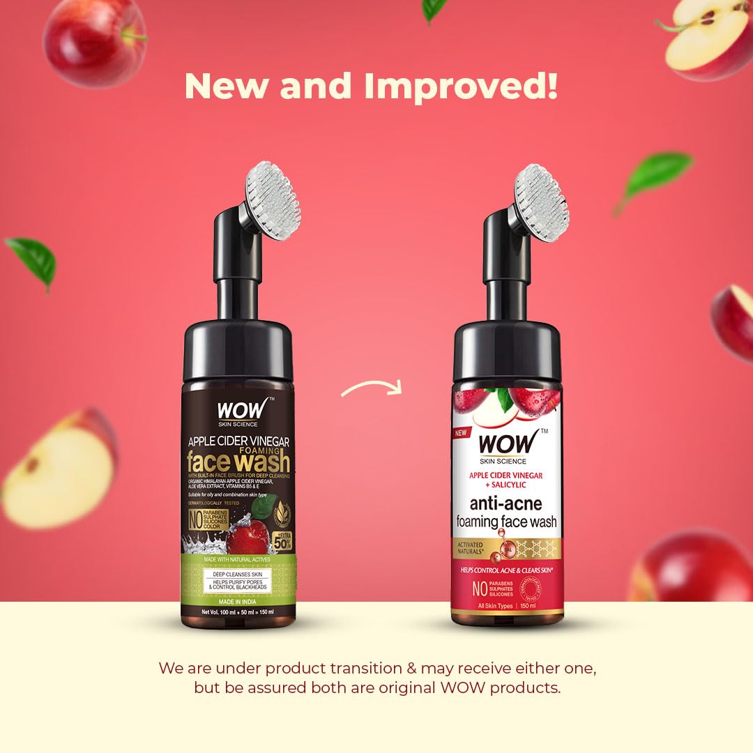 WOW Skin Science Apple Cider Vinegar Foaming Face Wash 150ml