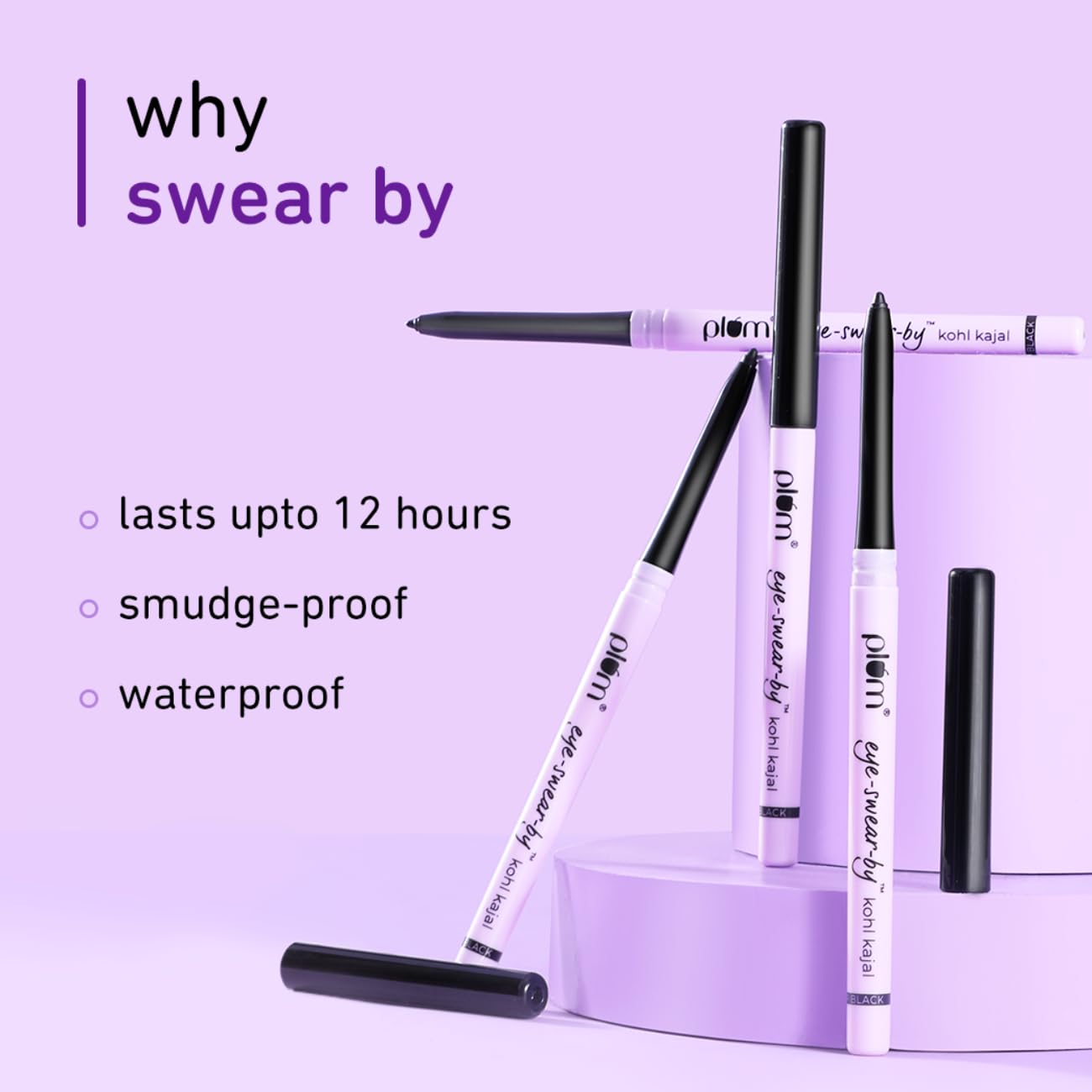 Plum Eye-swear-by Kohl Kajal Deep Black
