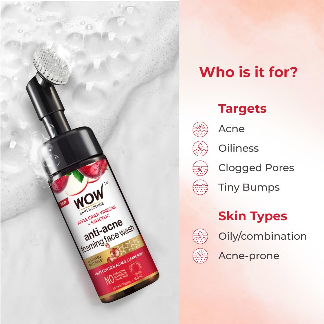 WOW Skin Science Apple Cider Vinegar Foaming Face Wash 150ml