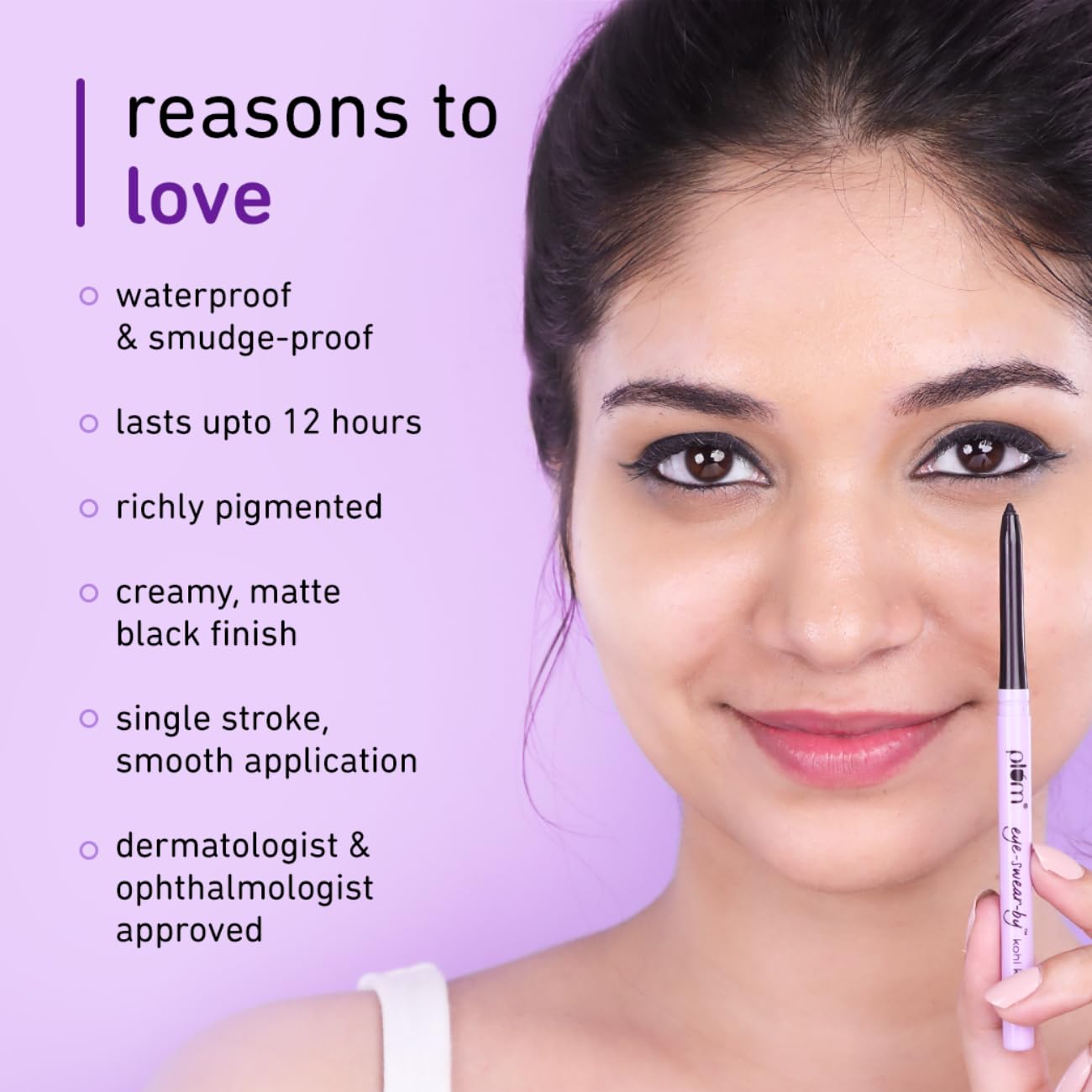 Plum Eye-swear-by Kohl Kajal Deep Black