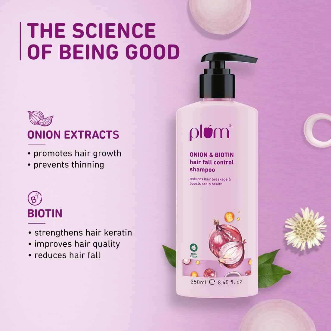 Plum Onion & Biotin Hair Fall Control Shampoo (250ml)