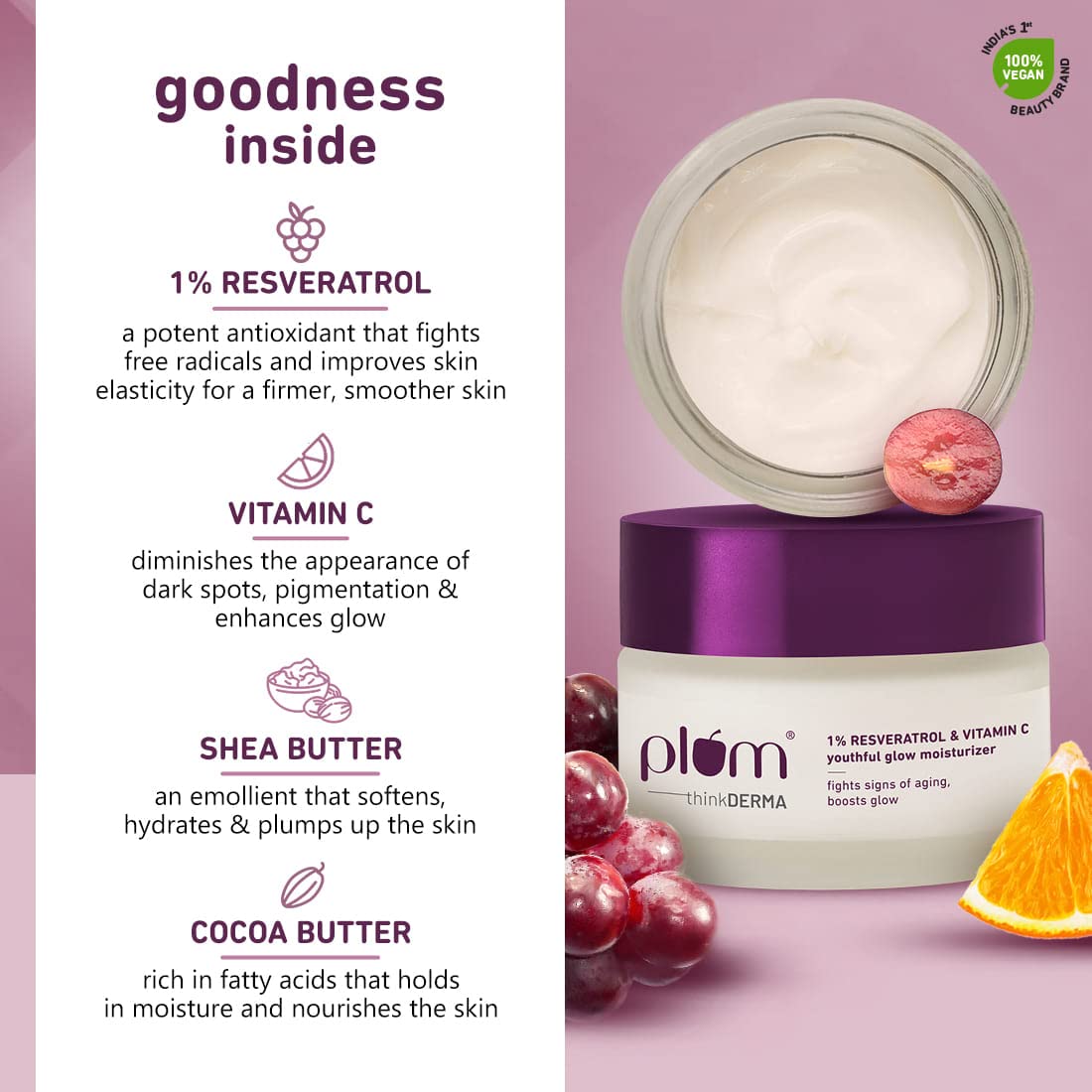 Plum 1% Resveratrol & Vitamin C Youthful Glow Moisturizer