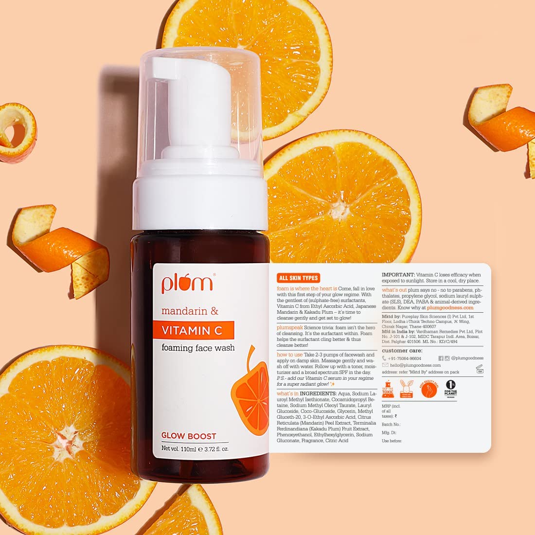 Plum Mandarin & Vitamin C Foaming Face Wash