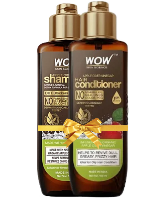 WOW Skin Science Apple Cider Vinegar Shampoo 100ml + Conditioner 100ml